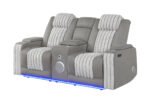 U8000 GREY PWR CONSOLE REC LOVESEAT W/PHR, LED AND SPEAKER - Image 2