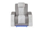 U8000 GREY POWER RECLINER W/ POWER HEADREST & LED LIGHT