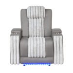 U8000 GREY POWER RECLINER W/ POWER HEADREST & LED LIGHT