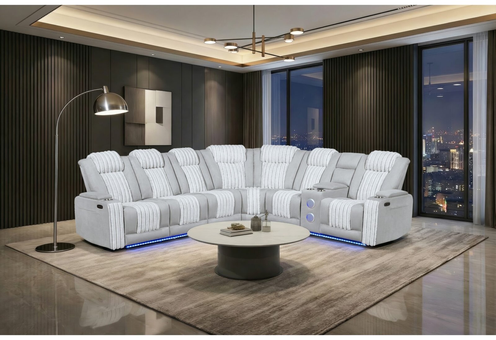 U8000-Grey-P2-Sectional-RSC-Final.jpg U8000 GREY P2 SECTIONAL WITH LED - Image 1