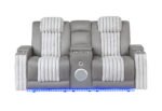 U8000 GREY PWR CONSOLE REC LOVESEAT W/PHR, LED AND SPEAKER