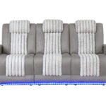 U8000 GREY PWR REC SOFA W/PHR, DDT, READING LIGHT & LED LIGHT