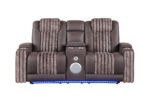 U8000 BROWN PWR CONSOLE REC LOVESEAT W/PHR, LED AND SPEAKER