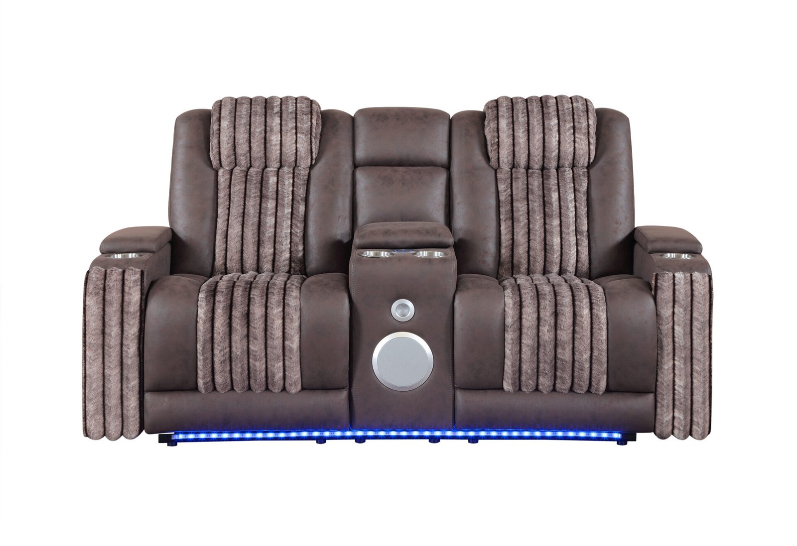 U8000Brown-PCRLS-1.jpg U8000 BROWN PWR CONSOLE REC LOVESEAT W/PHR, LED AND SPEAKER - Image 1