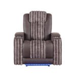 U8000 BROWN POWER RECLINER W/ POWER HEADREST & LED LIGHT