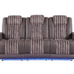 U8000 BROWN PWR REC SOFA W/PHR, DDT, READING LIGHT & LED LIGHT