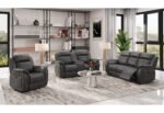 U8517 GREY RECLINING SOFA/CONSOLE RECLINING LOVESEAT/GLIDER RECLINER