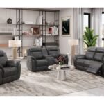 U8517 GREY RECLINING SOFA/CONSOLE RECLINING LOVESEAT/GLIDER RECLINER