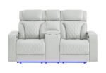 U8611 BLANCHE SILVER P2 PWR REC SOFA/PWR CONSOLE REC LOVESEAT - Image 6
