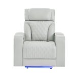 U8611 BLANCHE SILVER POWER RECLINER WITH POWER HEADREST AND LED