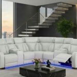 U8611 BLANCHE SILVER SECTIONAL WITH LED