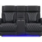 U8611 BLANCHE CHARCOAL PWR CON REC LOVESEAT WITH PHR, LED & SPEAKER