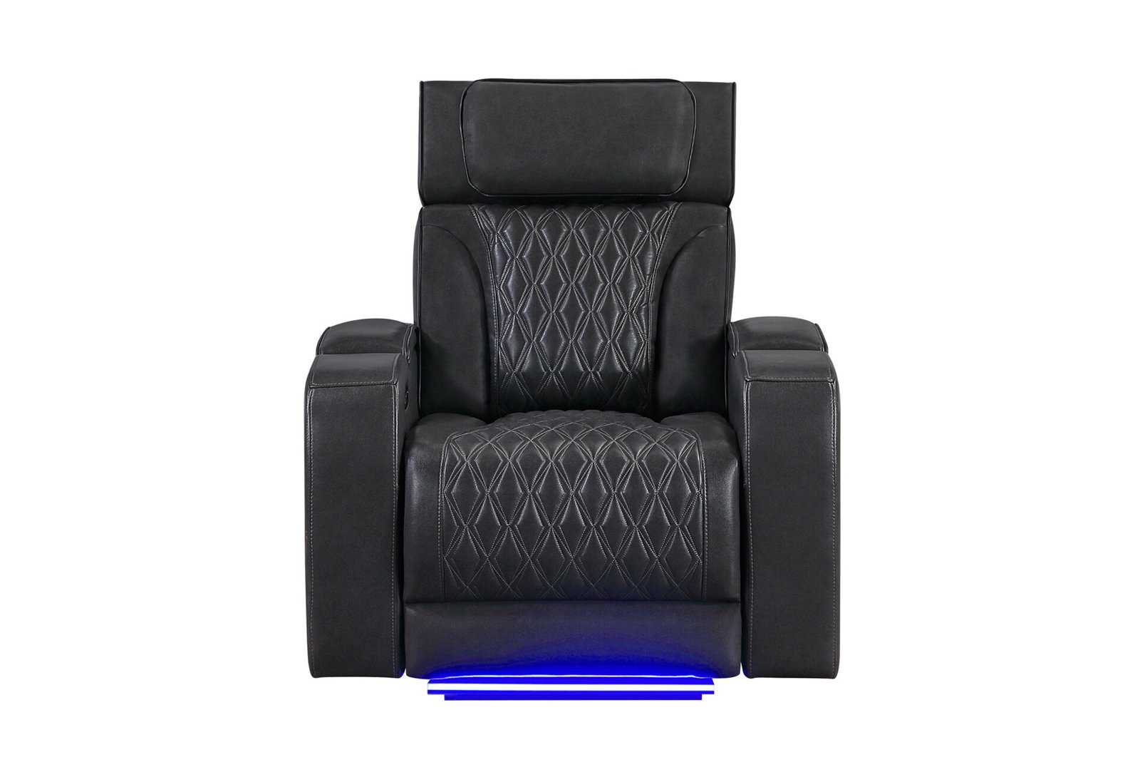 U8611-CHAR-PR-1-1.jpg U8611 BLANCHE CHARCOAL POWER RECLINER WITH POWER HEADREST AND LED - Image 1