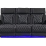 U8611 BLANCHE CHARCOAL POWER RECLINING SOFA WITH PHR AND LED