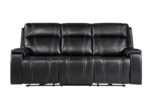 U8880 BLACK LEATHER POWER RECLINING SOFA