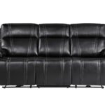U8880 BLACK LEATHER POWER RECLINING SOFA