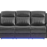 U8879 BLANCHE CHARCOAL PWR REC SOFA W/LED & GLOBAL SURROUND SYSTEM