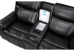 U8880 BLACK LEATHER POWER CONSOLE RECLINING LOVESEAT WITH COOLER - Image 4