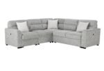 U9401 NICKEL SOFA BED SECTIONAL WITH 3 PILLOWS
