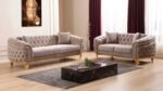 VANESSA 2 PC Living Room Sets IN TAUPE - C