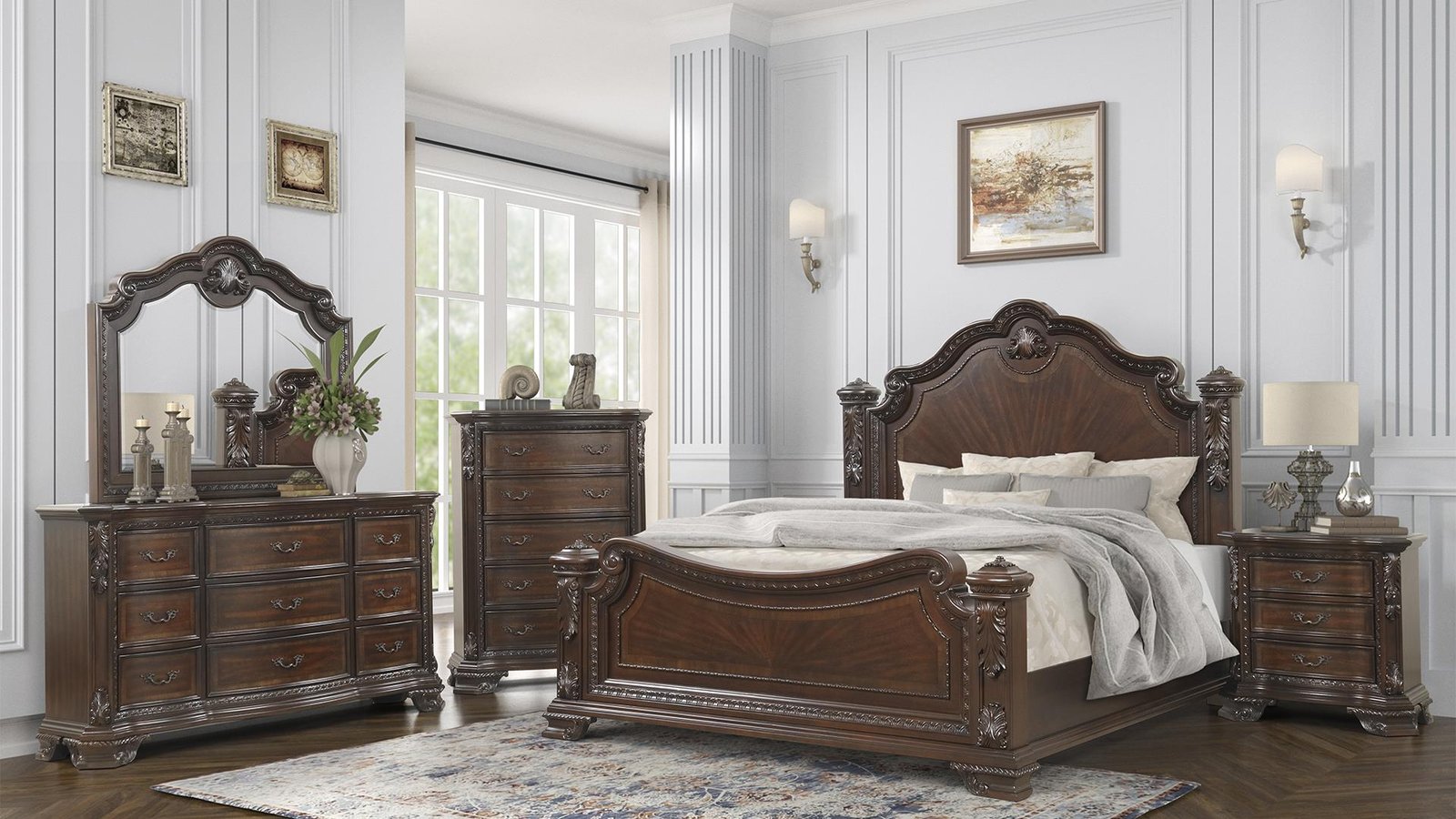 VINTAGE_3_1500_975.jpg VINTAGE KING 4 PC BEDROOM SET IN WALNUT - Image 1