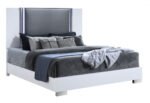 YLIME SMOOTH WHITE KING BED WITH LED FULLY SLATTED - Image 2