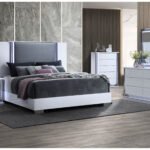 YLIME SMOOTH WHITE KING BED GROUP FULLY SLATTED