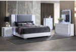 YLIME SMOOTH WHITE KING BED WITH LED FULLY SLATTED - Image 3