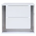 YLIME SMOOTH WHITE NIGHTSTAND WITH LED