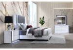 YLIME SMOOTH WHITE QUEEN BED WITH LED FULLY SLATTED - Image 4