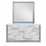 YLIME WHITE MARBLE MIRROR WITH LED