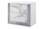 YLIME WHITE MARBLE NIGHTSTAND WITH LED - Image 2