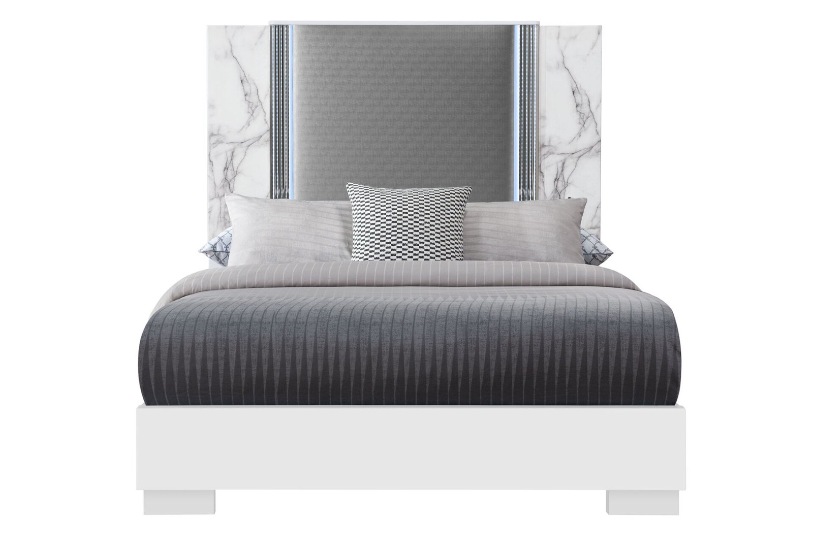 YLIME-WHITE-MARBLE-QB-1.jpg YLIME WHITE MARBLE QUEEN BED WITH LED - Image 1