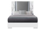 YLIME WHITE MARBLE QUEEN BED GROUP FULLY SLATTED - Image 2