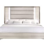 ZAMBRANO WHITE KING BED WITH LED