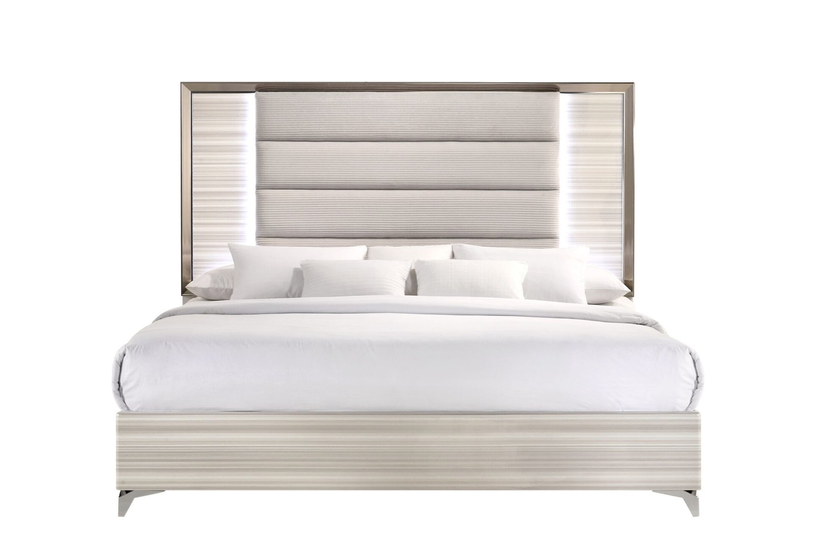 Zambrano-KB-2-1.jpg ZAMBRANO WHITE KING BED WITH LED - Image 1