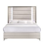 ZAMBRANO WHITE QUEEN BED WITH LED