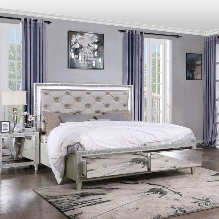 bd00241ek.jpg Sliverfluff EK Bed W/Led & Storage - Image 1