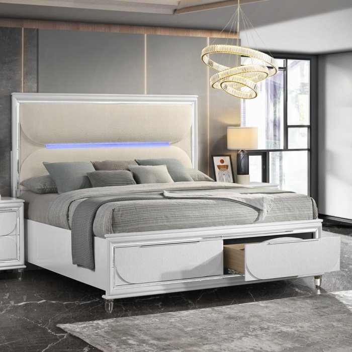 bd02317q.jpg Tarian Queen Bed W/LED & Storage - Image 1