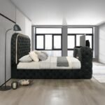 Kana Eastern King Bed w/LED, Fireplace & TV Stand