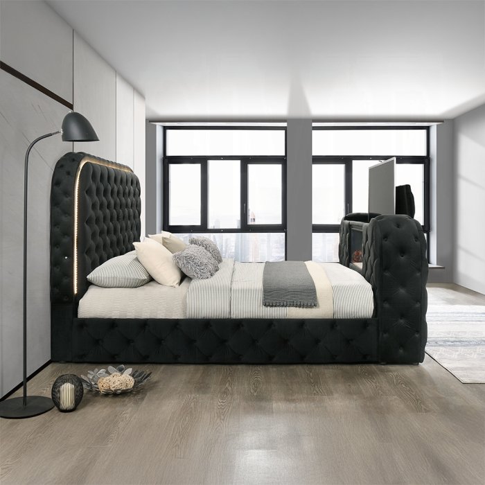 bd03122q_life.jpg Kana Queen Bed w/LED, Fireplace & TV Stand - Image 1