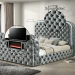 Kana Eastern King Bed w/LED, Fireplace & TV Stand - Image 7
