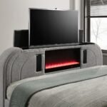 Shelyn EK Bed w/LED, TV Stand, Fireplace & Bluetooth - Image 6