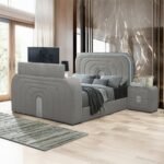 Shelyn EK Bed w/LED, TV Stand, Fireplace & Bluetooth - Image 7
