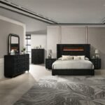 Garner EK Bed w/Fireplace, LED, Reading Light, Speaker, Bluetooth & USB - Image 2