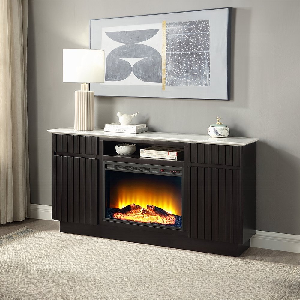 dn02718.jpg Jaramillo Server w/Natural Marble Top & Fireplace - Image 1