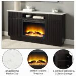 Jaramillo Server w/Natural Marble Top & Fireplace - Image 9