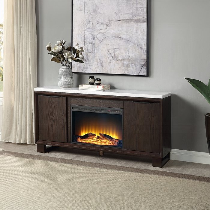 dn03199.jpg Edwyn Server w/Natural Marble Top & Fireplace - Image 1