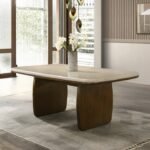 Kasha Dining Table w/Natural Marble Top