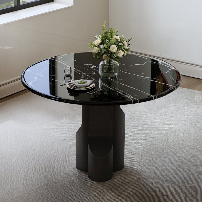 dn04795.jpg Kinton Round Dining Table w/Natural Marble Top - Image 1